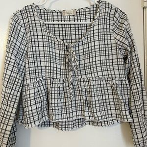 Long sleeve peplum blouse